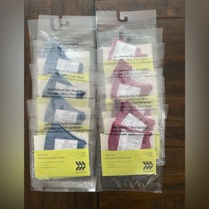 Reusable Masks Youth Masks One Size Face Mask Cover Berry Red & Blue - Lot of 12